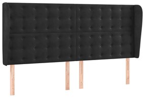 fekete bársony rugós és LED-es ágy matraccal 180x200 cm
