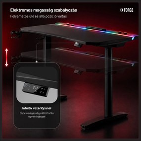 Fekete elektromos gamer asztal Diablo X-Forge 1200