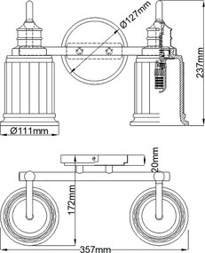 Quoizel klasszikus fali lámpa swell sárgaréz elsqz-swell2-bb-bath IP44
