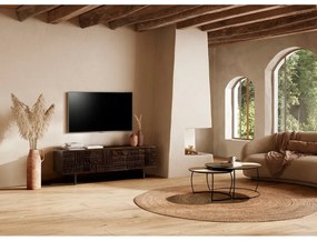 Sötétbarna mangófa TV-állvány 145x48x40 cm Kalai – MOME