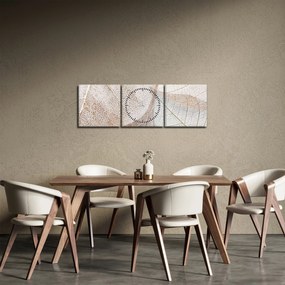 Kép - Bézs levelek (órával) (90x30 cm)