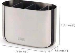 Fényes ezüstszínű rozsdamentes acél fogkefetartó állvány EasyStore Luxe – Joseph Joseph