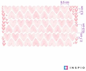 INSPIO Szívecske falmatrica - Rózsaszín