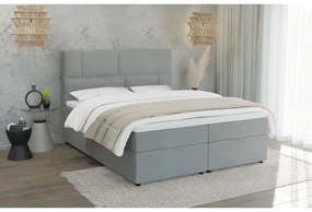 Világosszürke ágyneműtartós boxspring ágy 140x200 cm Lola – Ropez