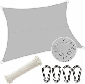 Napvitorla Vízálló Terasz Erkély Napellenző 3x2m Szürke