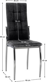 Szék, sötétszürke szövet/fém, ADORA 2 NEW