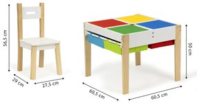 Fa gyermekbútor készlet asztallal 2 székkel