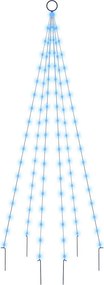 vidaXL karácsonyfa zászlórúdon 108 kék LED-del 180 cm