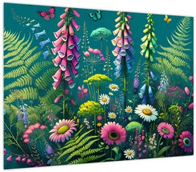 Üveg kép - Mezei virágok (70x50 cm)