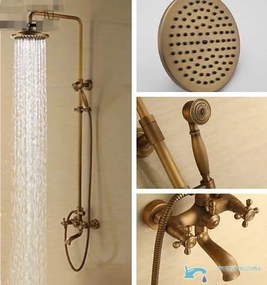 Zuhanypanel EYN TER1305 falon kívüli kivitelben, mosdócsapteleppel, antik bronz felülettel