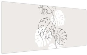 Kép - Vonalkép monstera N⁰3 (120x50 cm)