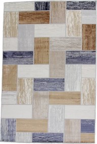 Modern szőnyeg szürke kék barna SAMI 140x200 gépi modern szőnyeg nappaliba vagy hálószobába