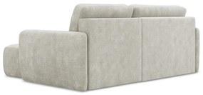 Krémszínű zsenília kinyitható-tárolóhelyes sarokkanapé (jobb oldali-heverő résszel) Lilo – Makamii