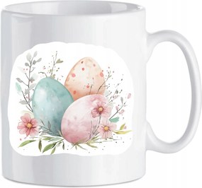 Húsvéti mintás kerámia bögre húsvéti tojásokkal és virágokkal 330 ml