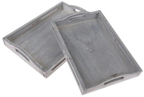 Madera fa tálca szett, 2 db, szürke