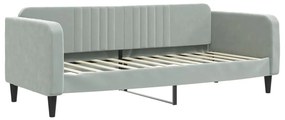 világosszürke kihúzható bársony heverő fiókkal 80 x 200 cm