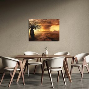 Narancssárga felhők képe (üvegen) (70x50 cm)
