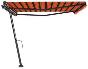 narancs-barna kézzel kihúzható póznás napellenző 400 x 300 cm