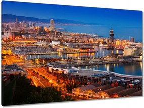 Festmények 120x80 Barcelona Éjszakai tájkép