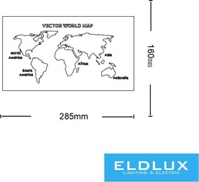UNIVERSO térkép fali lámpa LED 13w 1040lm CCT IP20 285x160mm fehér