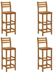 vidaXL 4 db tömör akácfa bárszék