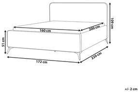 Franciaágy 160 cm Vardiel (szürkésbézs)  (ágyráccsal). 1076317