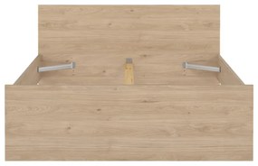 Natúr színű franciaágy ágyrács nélkül 140x200 cm tölgyfa dekorral Naia – Tvilum