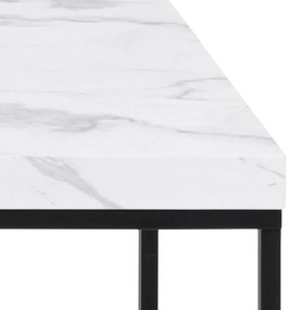Fehér dohányzóasztal márvány dekoros asztallappal 55x110 cm Barossa – Actona