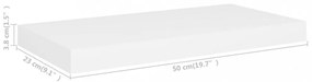 4 db fehér MDF fali polc 50 x 23 x 3,8 cm