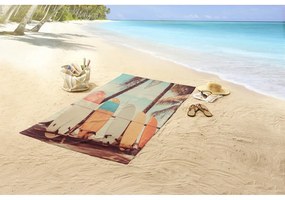 Bársony strandtörölköző 100x180 cm Vintage Surf – Good Morning