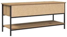 TV Szekrény Kézműves Tölgy 100x35x45 cm Műanyag és Acél