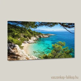 Mediterrán öböl csodás kilátással – Prémium vászonkép 60x34 cm