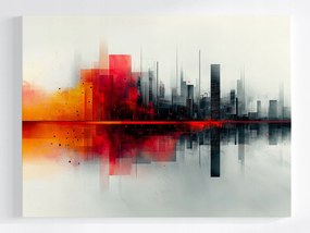 Poszter Város Panoráma Metropolisz Tükröződés Grafika 100x75