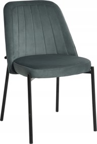 Szürke velúr kárpitozott szék nappaliba, étkezőbe és konyhába Emo