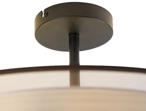 Modern barna és fehér mennyezeti lámpa 50 cm 3-lámpás - Drum Duo