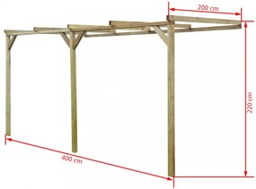 fa fali pergola 2 x 4 x 2,2 m