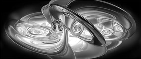 Modern szürke absztrakció képe (120x50 cm)