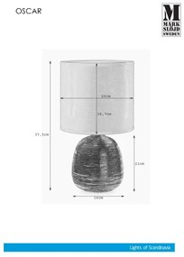 Markslöjd 107068 - Asztali lámpa OSCAR 1xE27/60W/230V