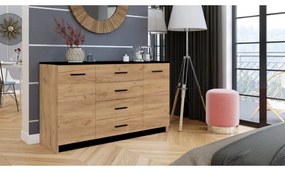 TAYLER komód tölgy craft/fekete