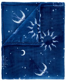 Kék mikroplüss ágytakaró 200x240 cm Astrology – Sassy B