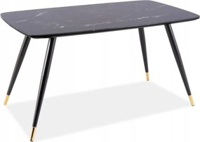 Konyhaasztal Cirill I kőhatású/fekete/arany 140x80cm Sig