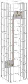 Gabion Oszlop Ezüst 25 x 25 x 100 cm Rozsdamentes acél