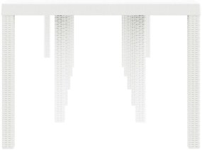 Kert Asztal Fehér 350x100x73 cm Poly Rattan