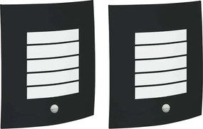 vidaXL Kültéri Fali Lámpa 2 pcs Fekete 23.5 x 9 x 26 cm