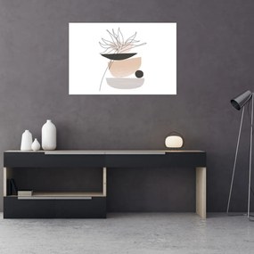Kép - Vonal művészeti virágok N⁰1 (90x60 cm)