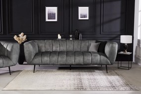 NOBLESSE exkluzív bársony kanapé - szürke - 225cm