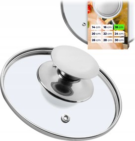 Üveg Fedő 18cm Serpenyő Fedő Edény