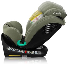 Lionelo - Forgatható autósülés bázissal BASTIAAN ONE i-Size 40-150 cm Olívazöld
