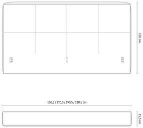 Világosszürke kárpitozott ágytámla 229x100 cm Darren – Micadoni