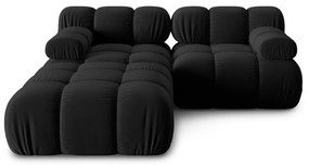 Fekete bársony sarokkanapé Bellis – Micadoni Home